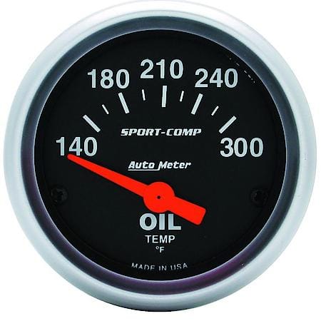 Gauge; Oil Temperature; 2 1/16"; 140-300 Deg. F; Electric; Sport-Comp