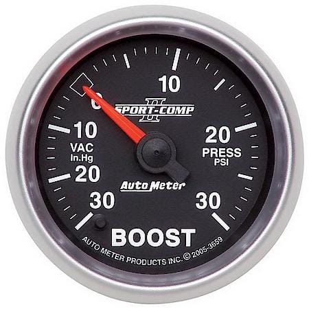 Gauge; Vac/Boost; 2 1/16"; 30Inhg-30 PSI; Digital Stepper Motor; Sport-Comp II