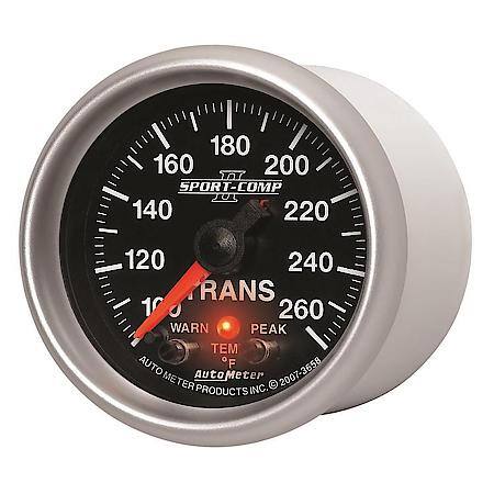 Gauge; Trans Temperature; 2 1/16"; 100-260 Deg. F; Stepper Motor With Peak/Warn; Sport-Com
