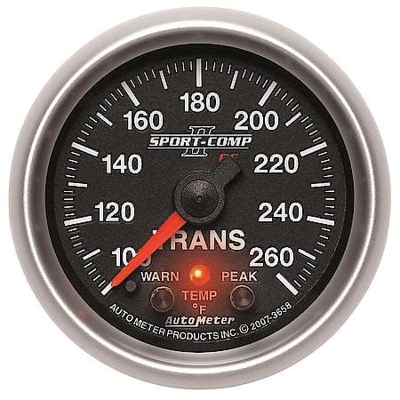 Gauge; Trans Temperature; 2 1/16"; 100-260 Deg. F; Stepper Motor With Peak/Warn; Sport-Com