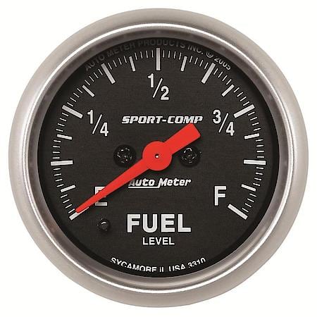 Gauge; Fuel Level; 2 1/16"; 0-280O Programmable; Sport-Comp