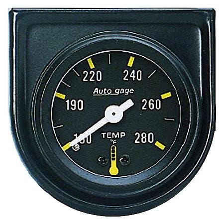 Gauge Console; Water Temperature; 1.5"; 280  Deg. F; Mechanical; Black Dial; Black Bezel; AutoGauge