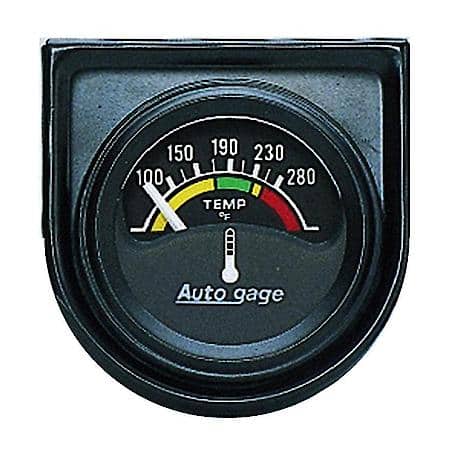 Gauge Console; Water Temperature; 1.5"; 280  Deg. F; Electric; Black Dial; Black Bezel; AutoGauge