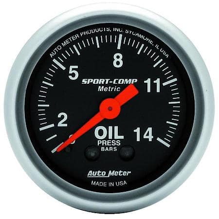 Gauge; Oil Pressure; 2 1/16"; 14Kg/Cm2; Mechanical; Sport-Comp