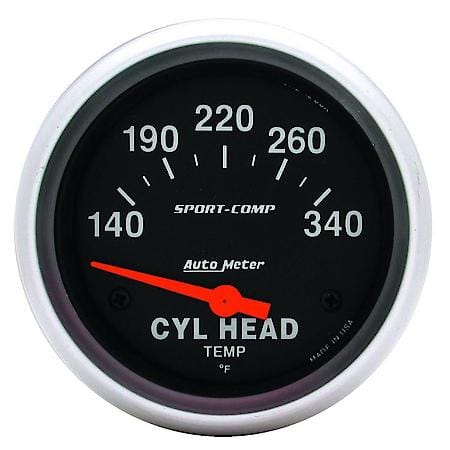 Gauge; Cylinder Head Temperature; 2 5/8"; 140-340  Deg. F; Electric; Sport-Comp