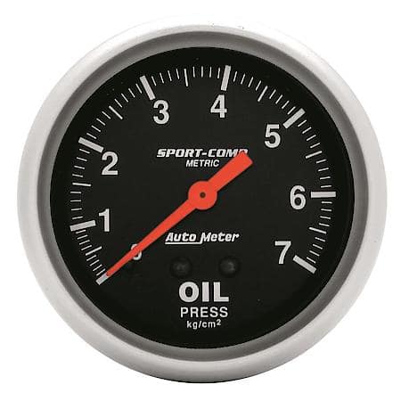 Gauge; Oil Pressure; 2 5/8"; 7.0Kg/Cm2; Mechanical; Sport-Comp