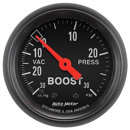 Gauge; Vac/Boost; 2 1/16"; 30Inhg-30 PSI; Mechanical; Z-Series