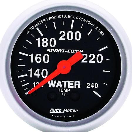Gauge; Water Temperature; 2 1/16"; 120-240 Deg. F; Mechanical; Sport-Comp