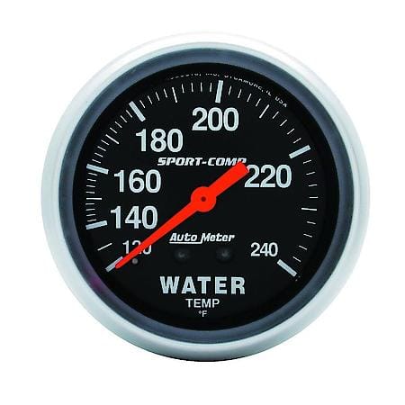 Gauge; Water Temperature; 2 5/8"; 120-240 Deg. F; Mechanical; 12'; Sport-Comp