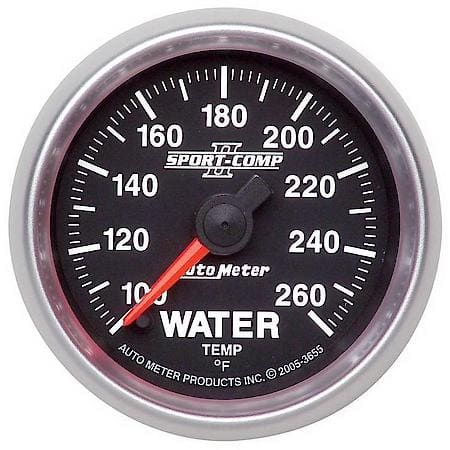 Gauge; Water Temperature; 2 1/16"; 100-260 Deg. F; Digital Stepper Motor; Sport-Comp II