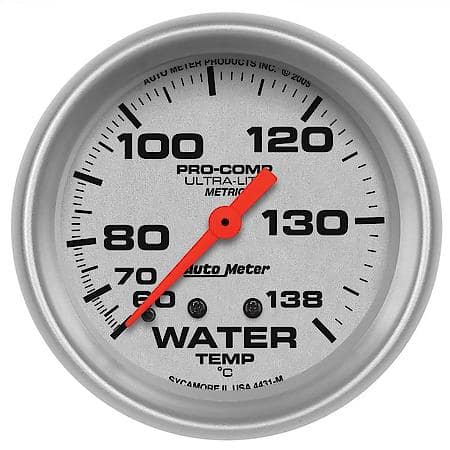 Gauge; Water Temperature; 2 5/8"; 60-140 Deg. C; Mechanical; Ultra-Lite
