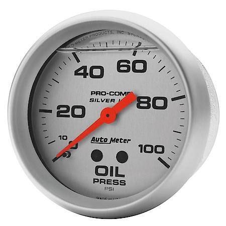 Gauge; Oil Press; 2 5/8"; 100 PSI; Liquid Filled Mechanical; Ultra-Lite