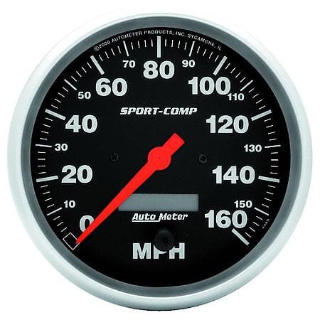 Gauge; Speedo; 5"; 160MPH; Electrical Program With LCD ODO; Sport-Comp