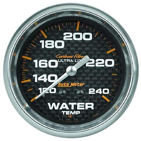 Gauge; Water Temperature; 2 5/8"; 120-240 Deg. F; Mechanical; Carbon Fiber