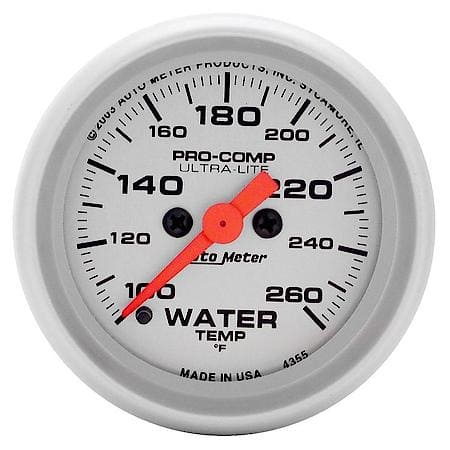 Gauge; Water Temperature; 2 1/16"; 100-260 Deg. F; Digital Stepper Motor; Ultra-Lite