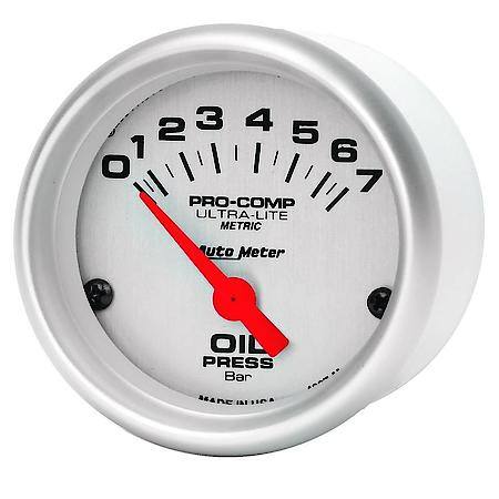 Gauge; Oil Pressure; 2 1/16"; 7 Bar; Electric; Ultra-Lite