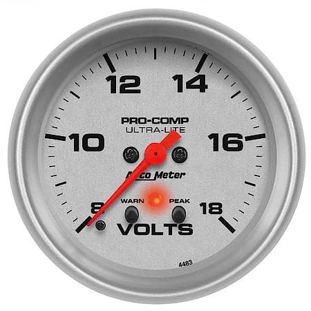 Gauge; Voltmeter; 2 5/8"; 18V; Digital Stepper Motor With Peak/Warn; Ultra-Lite