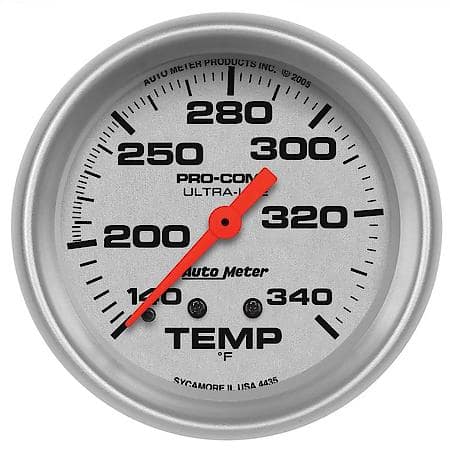 Gauge; Temperature; 2 5/8"; 140-340 Deg. F; Mechanical; 8Ft.; Ultra-Lite