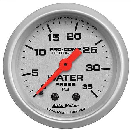 Gauge; Water Pressure; 2 1/16"; 35 PSI; Mechanical; Ultra-Lite