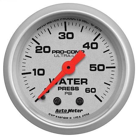 Gauge; Water Pressure; 2 1/16"; 60 PSI; Mechanical; Ultra-Lite