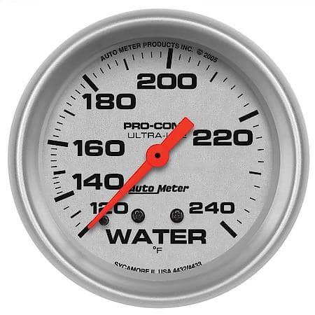 Gauge; Water Temperature; 2 5/8"; 120-240 Deg. F; Mechanical; 12'; Ultra-Lite
