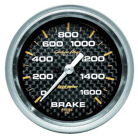 Gauge; Brake Pressure; 2 5/8"; 1600 PSI; Digital Stepper Motor; Carbon Fiber
