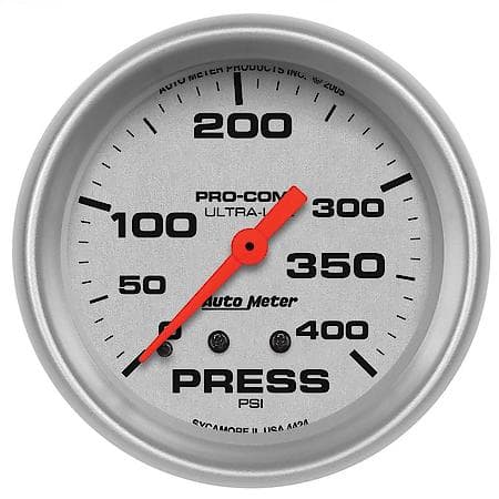 Gauge; Pressure; 2 5/8"; 400 PSI; Mechanical; Ultra-Lite