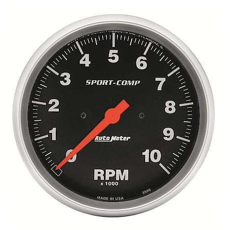 Gauge; Tachometer; 5"; 10K RPM; In-Dash; Sport-Comp