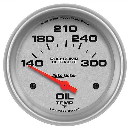 Gauge; Oil Temperature; 2 5/8"; 140-300 Deg. F; Electric; Ultra-Lite