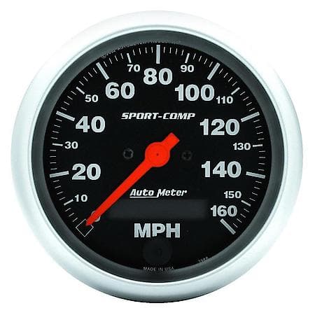 Gauge; Speedo; 3 3/8"; 160MPH; Electrical Program With LCD ODO; Sport-Comp