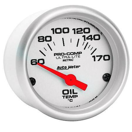 Gauge; Oil Temperature; 2 1/16"; 60-170 Deg. F; Electric; Ultra-Lite