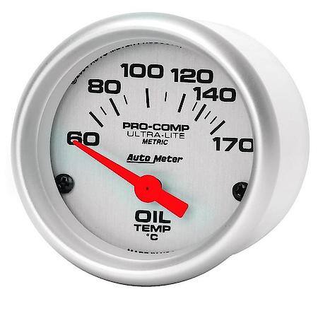 Gauge; Oil Temperature; 2 1/16"; 60-170 Deg. F; Electric; Ultra-Lite