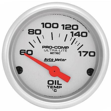 Gauge; Oil Temperature; 2 1/16"; 60-170 Deg. F; Electric; Ultra-Lite