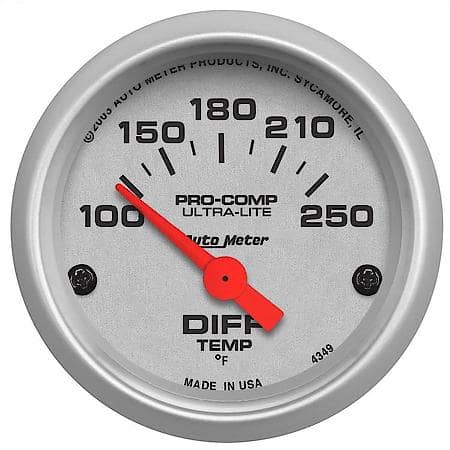 Gauge; Differential Temperature; 2 1/16"; 100-250  Deg. F; Electric; Ultra-Lite