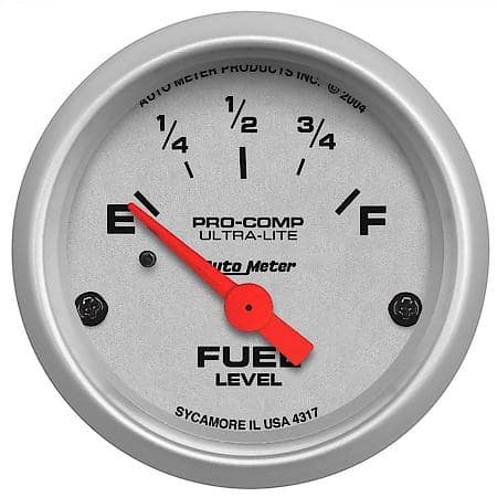 Gauge; Fuel Level; 2 1/16"; 0Oe To 30Of; Electric; Ultra-Lite