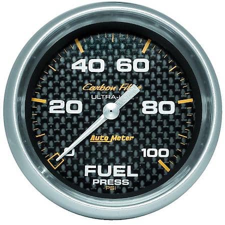 Gauge; Fuel Pressure; 2 5/8"; 100 PSI; Digital Stepper Motor; Carbon Fiber