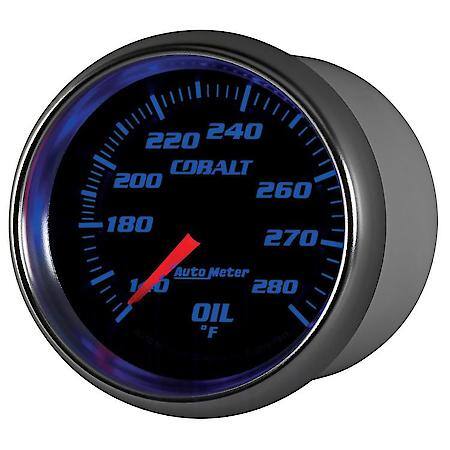 Gauge; Oil Temperature; 2 5/8"; 140-280 Deg. F; Mechanical; Cobalt