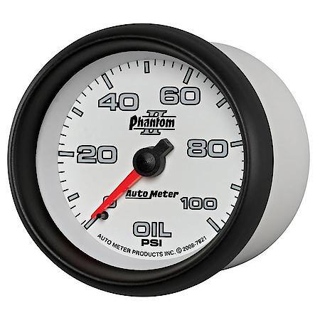 Gauge; Oil Pressure; 2 5/8"; 100 PSI; Mechanical; Phantom II