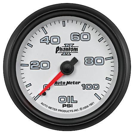Gauge; Oil Pressure; 2 5/8"; 100 PSI; Mechanical; Phantom II