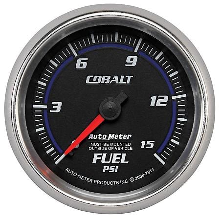 Gauge; Fuel Pressure; 2 5/8"; 15 PSI; Mechanical; Cobalt