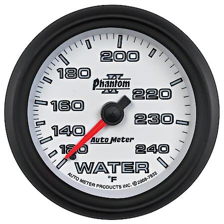 Gauge; Water Temperature; 2 5/8"; 120-240 Deg. F; Mechanical; Phantom II