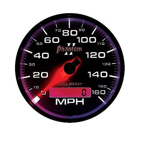 Gauge; Speedometer; 3 3/8"; 160MPH; Electrical Programmable; Phantom II