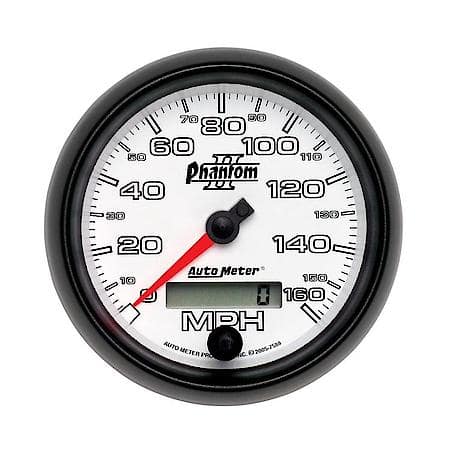 Gauge; Speedometer; 3 3/8"; 160MPH; Electrical Programmable; Phantom II