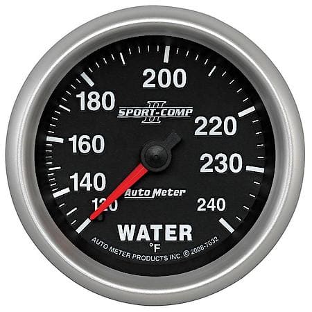 Gauge; Water Temperature; 2 5/8"; 120-240 Deg. F; Mechanical; Sport-Comp II