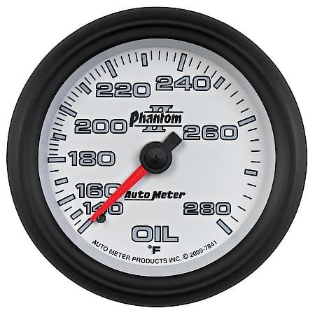 Gauge; Oil Temperature; 2 5/8"; 140-280 Deg. F; Mechanical; Phantom II