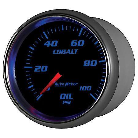 Gauge; Oil Pressure; 2 5/8"; 100 PSI; Mechanical; Cobalt