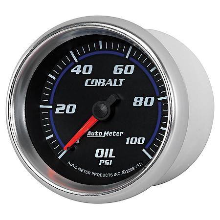 Gauge; Oil Pressure; 2 5/8"; 100 PSI; Mechanical; Cobalt