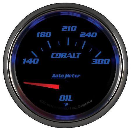 Gauge; Oil Temperature; 2 5/8"; 140-300 Deg. F; Electric; Cobalt