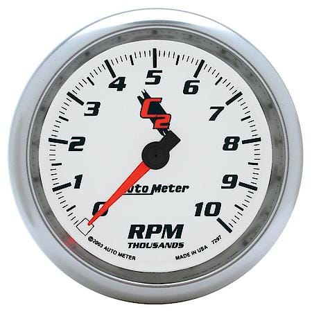Gauge, Tachometer, 3 3/8", 10K RPM, In-Dash, C2