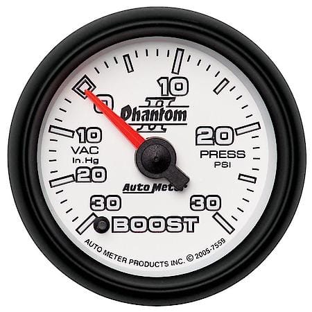 Gauge; Vac/Boost; 2 1/16"; 30Inhg-30 PSI; Digital Stepper Motor; Phantom II